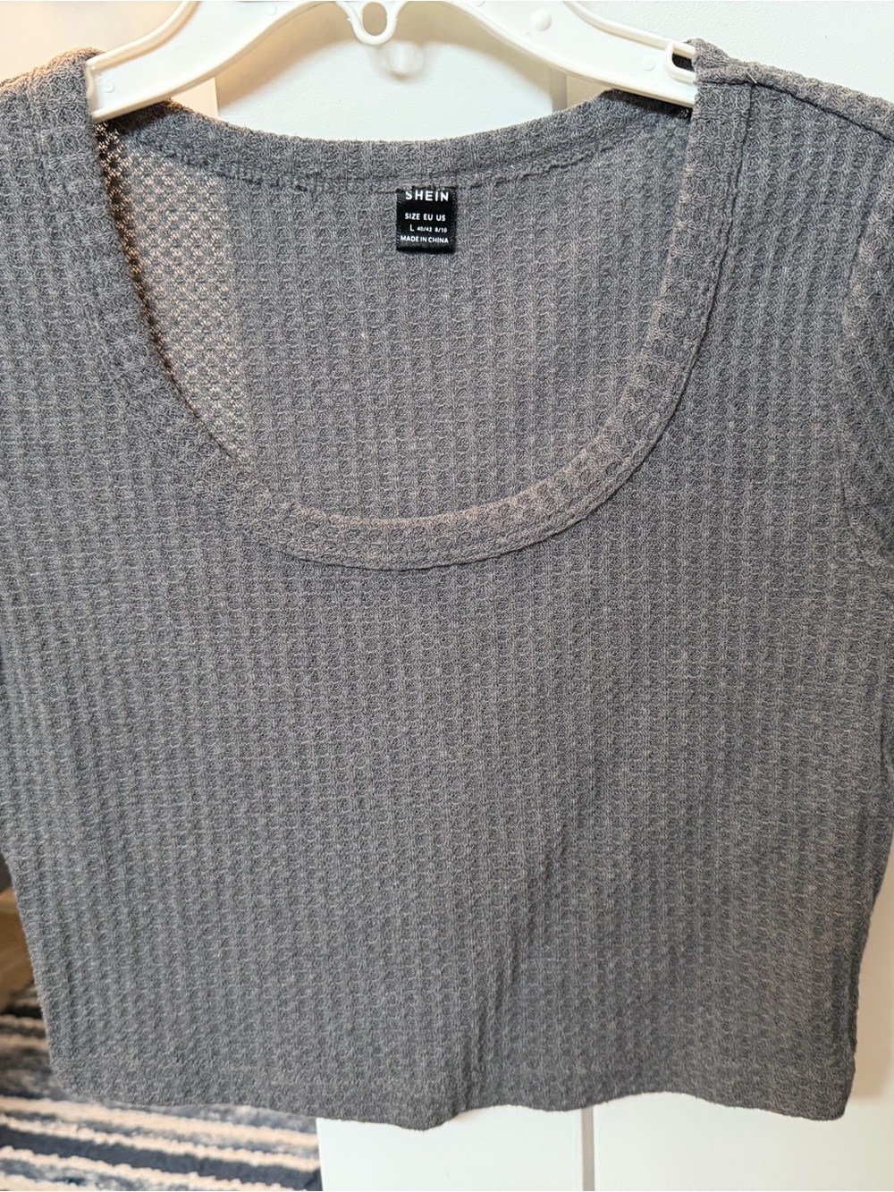 SHEIN Gray Waffle Knit crop top